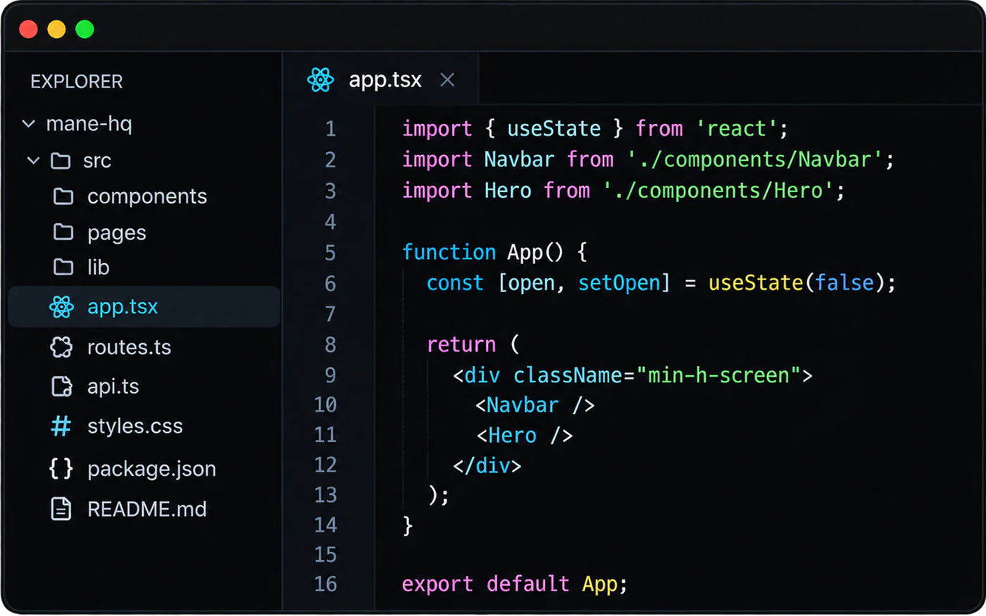 Web and software development interface